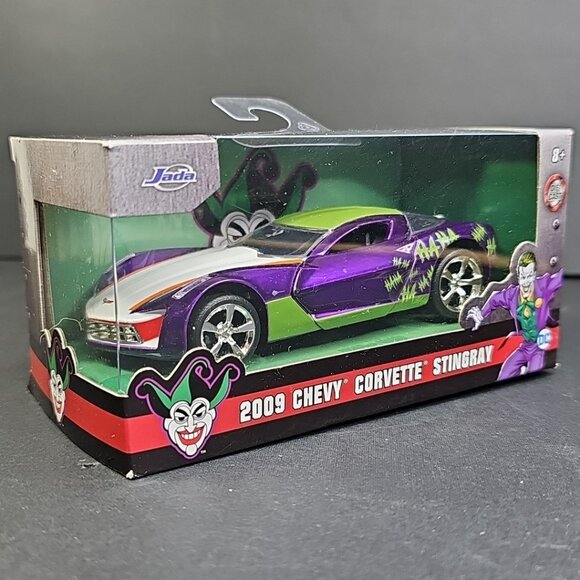 Jada 1/32 Joker 2009 Chevy Corvette Stingray Batman DC Comics Diecast CN - Picture 14 of 14
